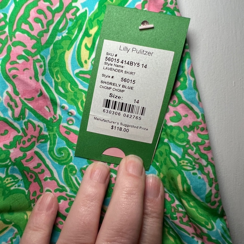 Lilly Pulitzer Vibrant Green and Pink Mini Skirt - Picture 2 of 6